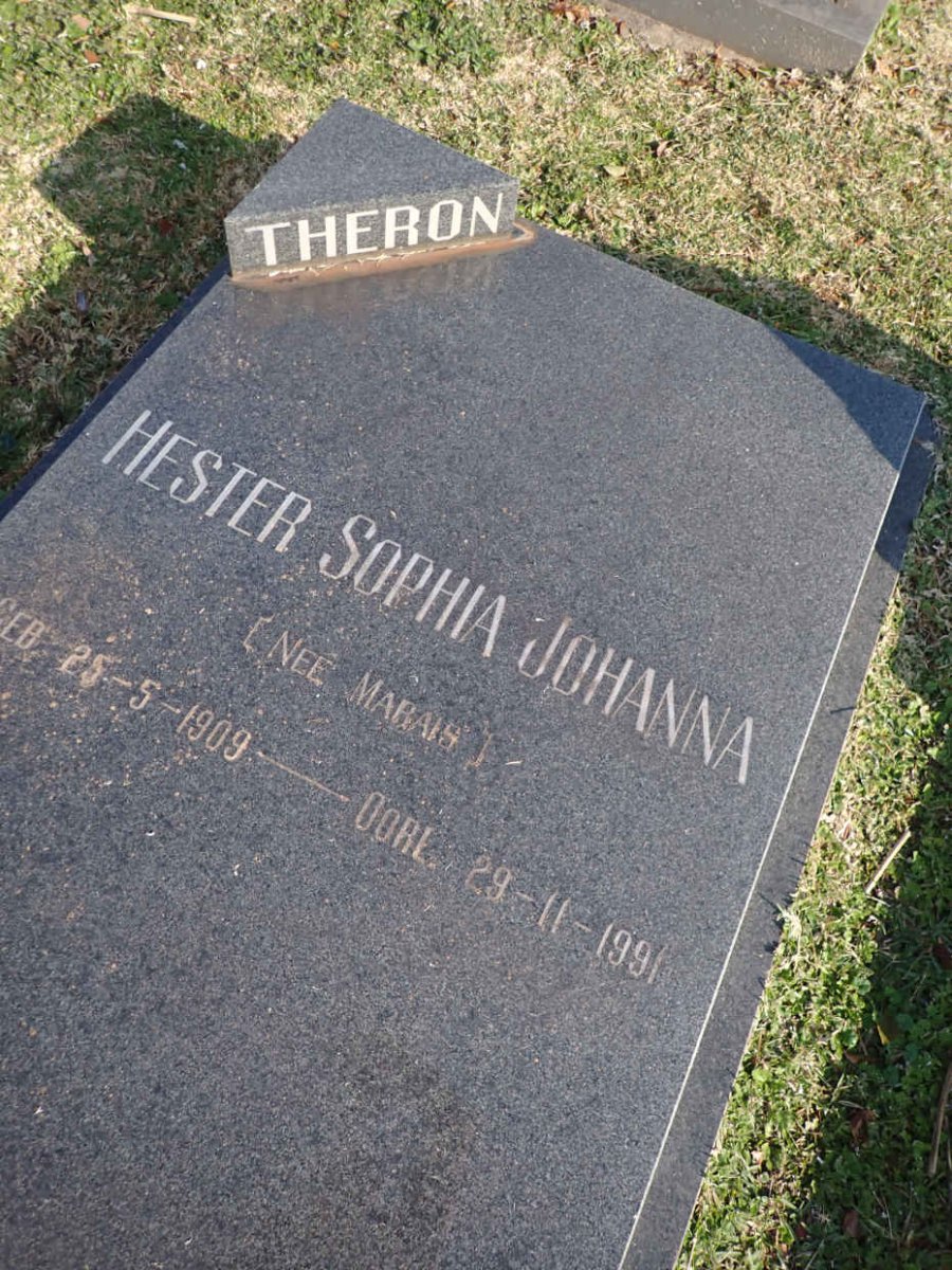 THERON Hester Sophia Johanna nee MARAIS 1909-1991