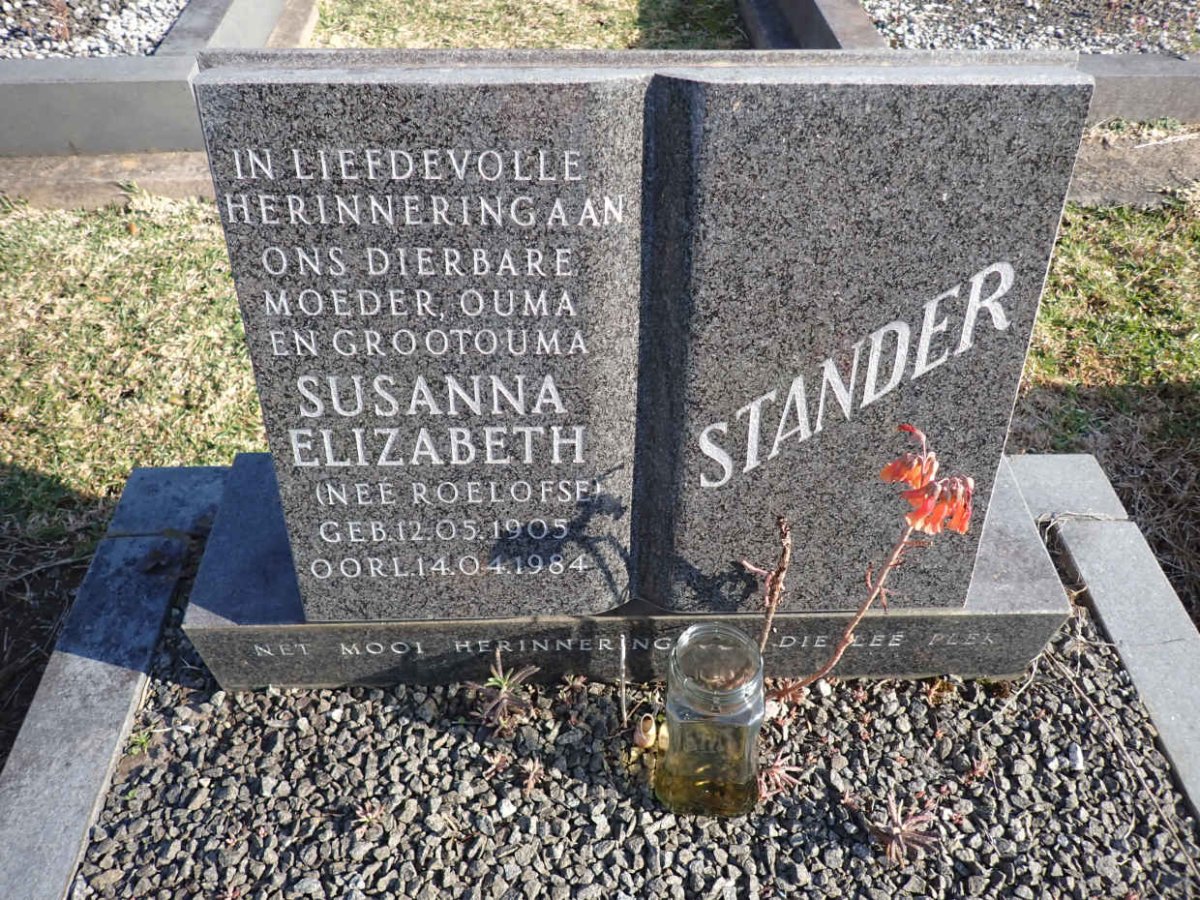 STANDER Susanna Elizabeth nee ROELOFSE 1905-1984