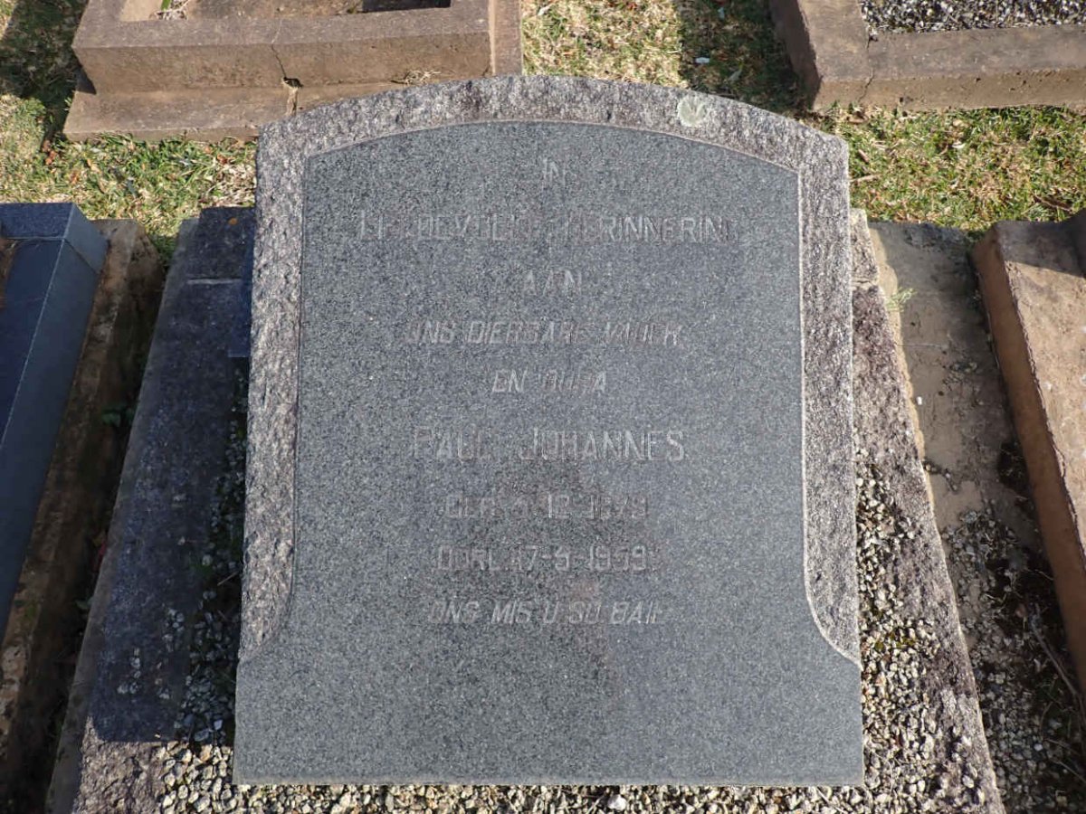 ? Paul Johannes 1879-1959