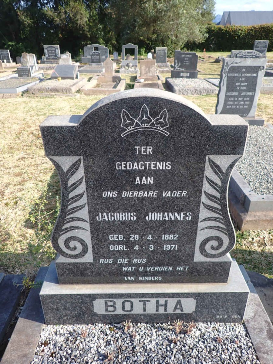 BOTHA Jacobus Johannes 1882-1971