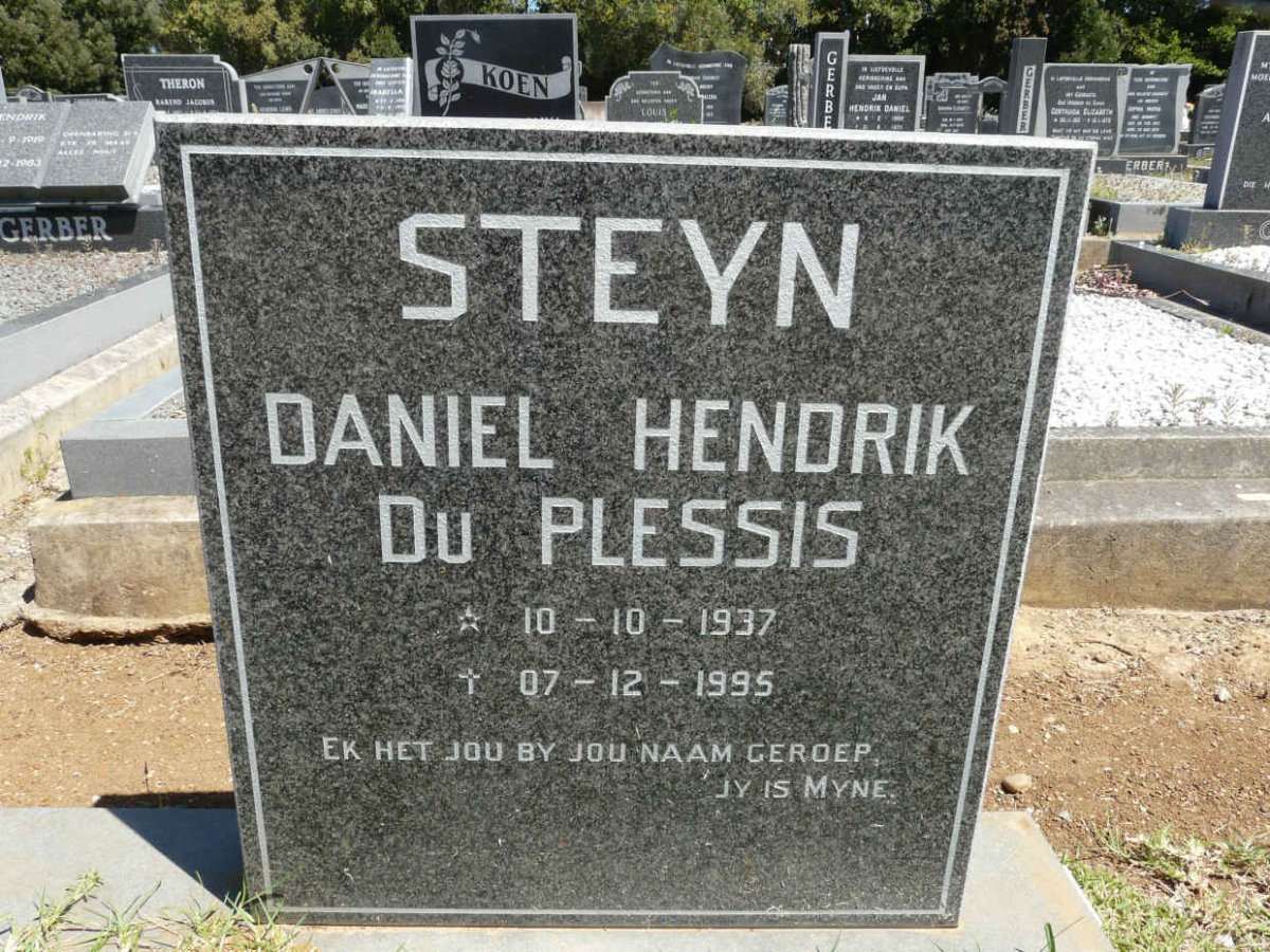 STEYN Daniel Hendrik Du Plessis 1937-1995