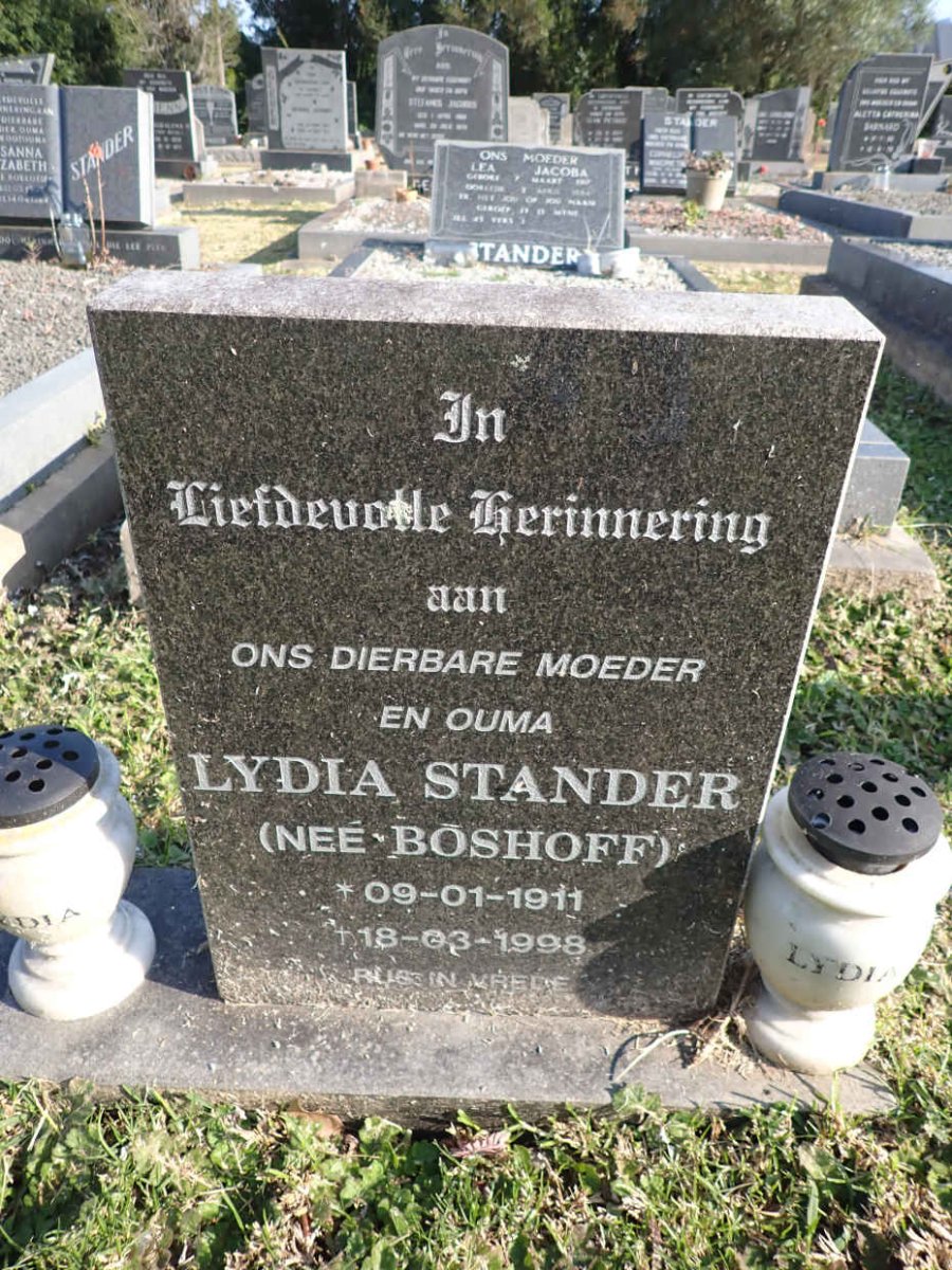 STANDER Lydia nee BOSHOFF 1911-1998
