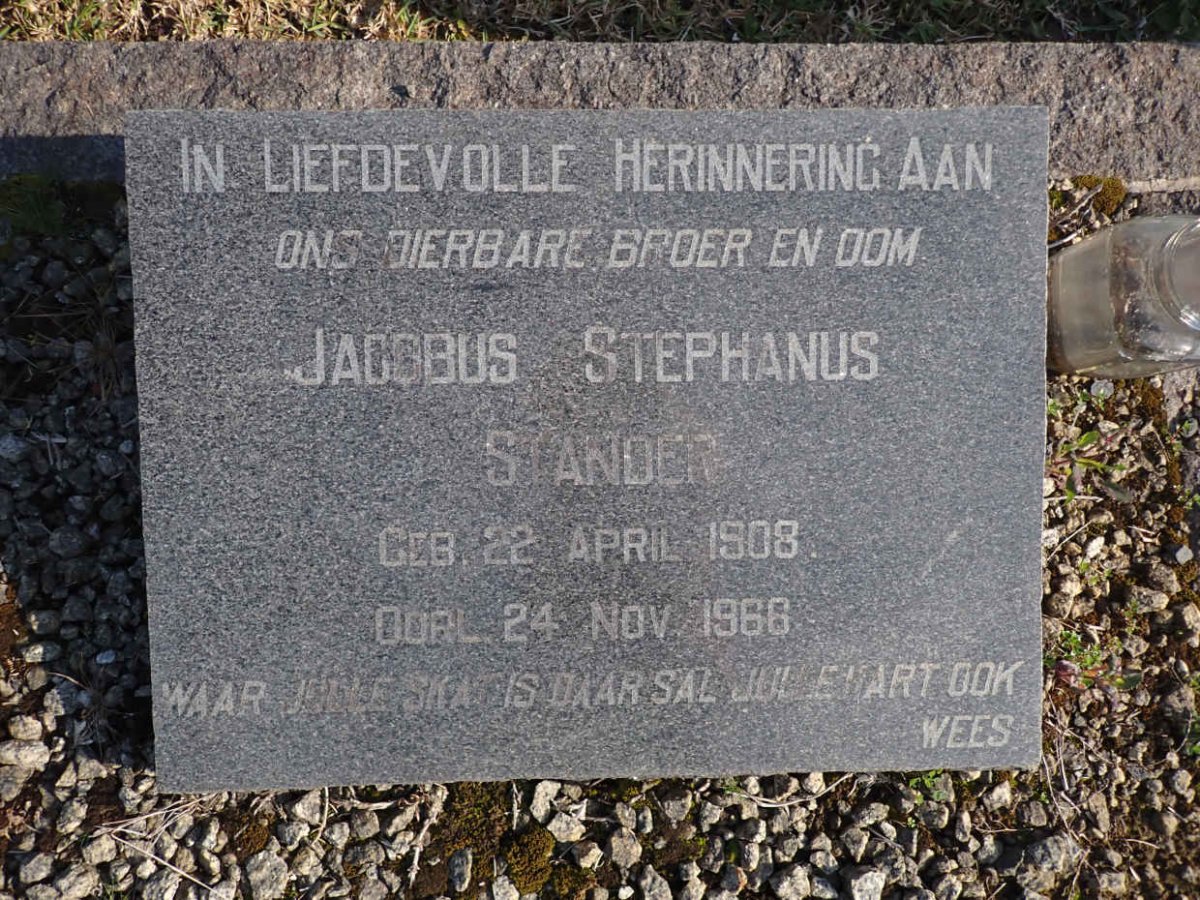 STANDER Jacobus Stephanus 1908-1966