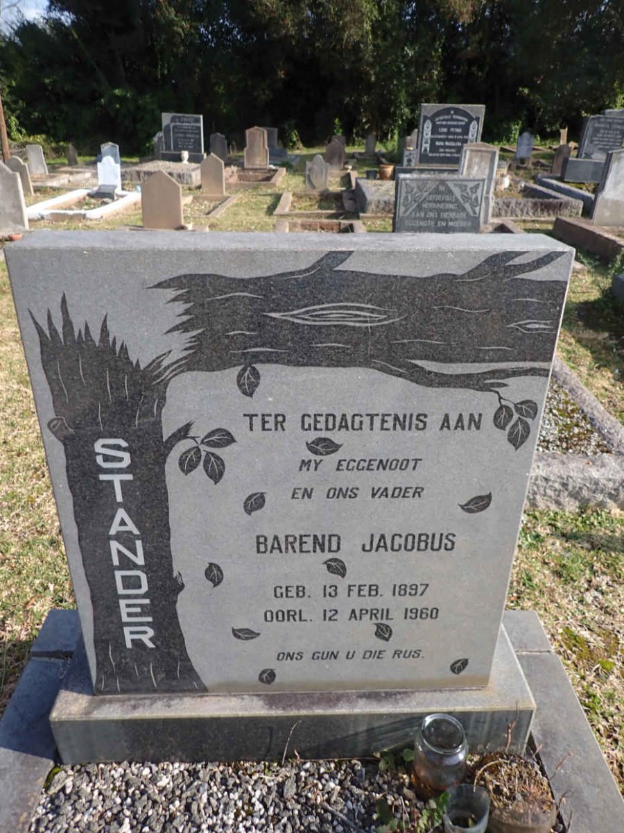 STANDER Barend Jacobus 1897-1960