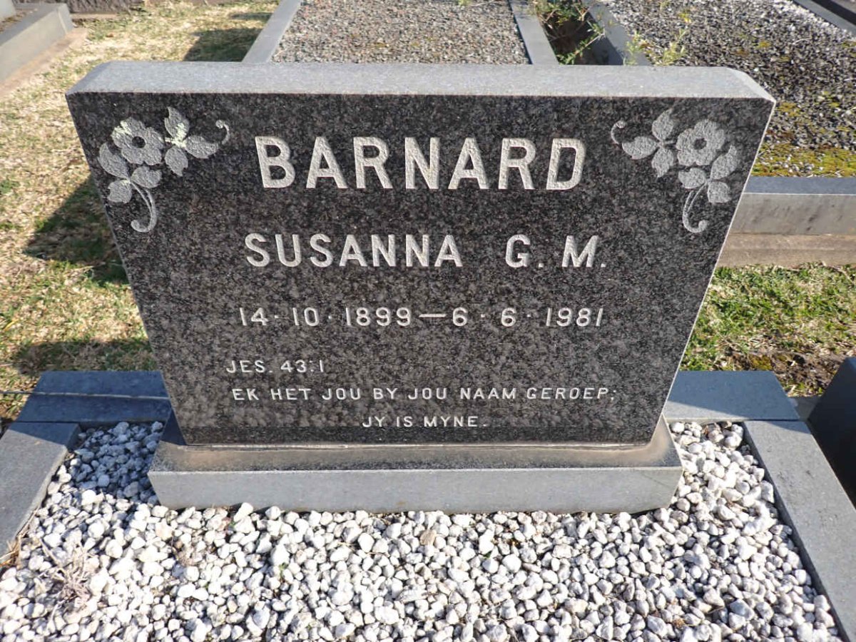 BARNARD Susanna G.M. 1899-1981