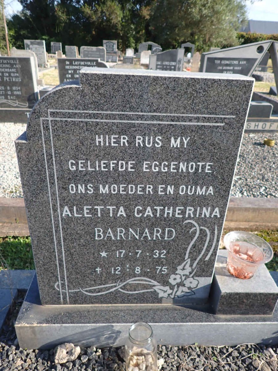 BARNARD Aletta Catherina 1932-1975