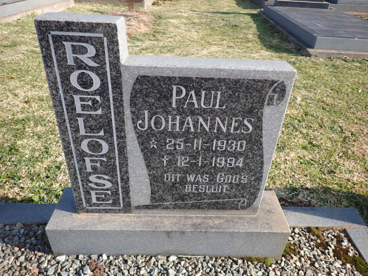 ROELOFSE Paul Johannes 1930-1994