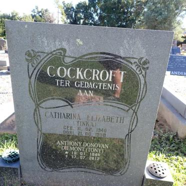 COCKCROFT Anthony Donovan Diemont 1944-2012 & Catharina Elizabeth 1940-1958