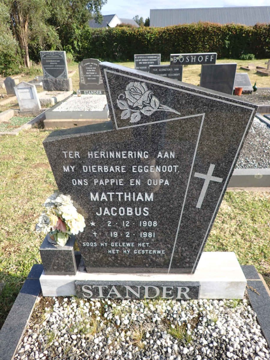 STANDER Matthiam Jacobus 1908-1981