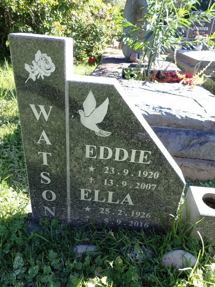 WATSON Eddie 1920-2007 & Ella 1926-2016