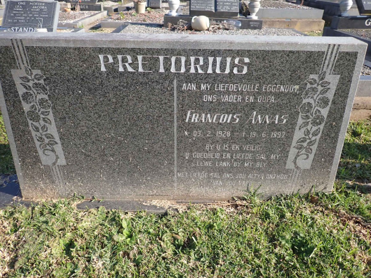 PRETORIUS Francois Annas 1928-1997