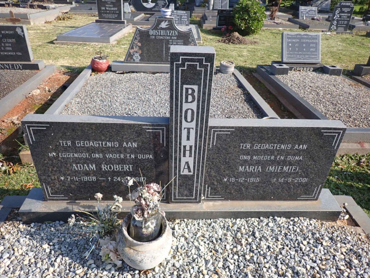 BOTHA Adam Robert 1908-1987 & Maria 1915-2001