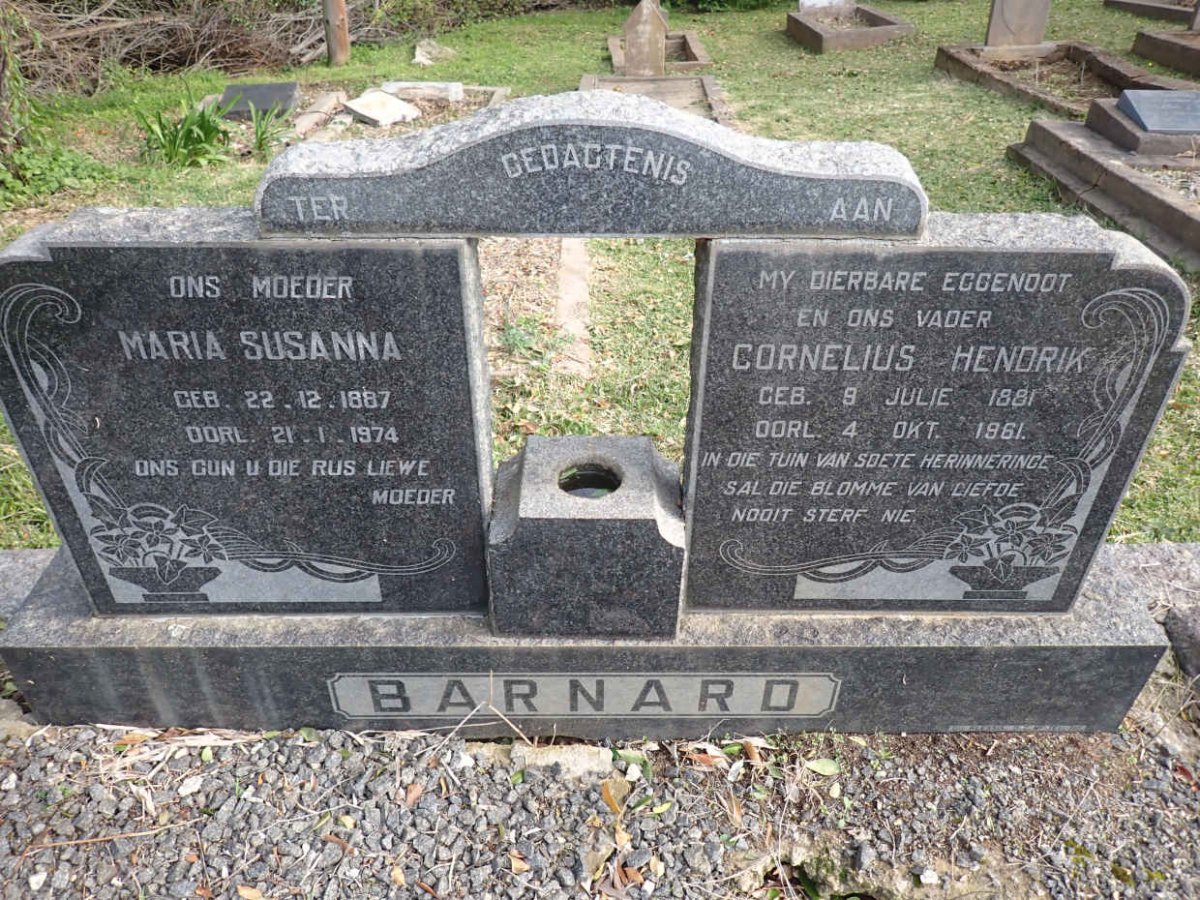BARNARD Cornelius Hendrik 1881-1961 & Maria Susanna 1887-1974