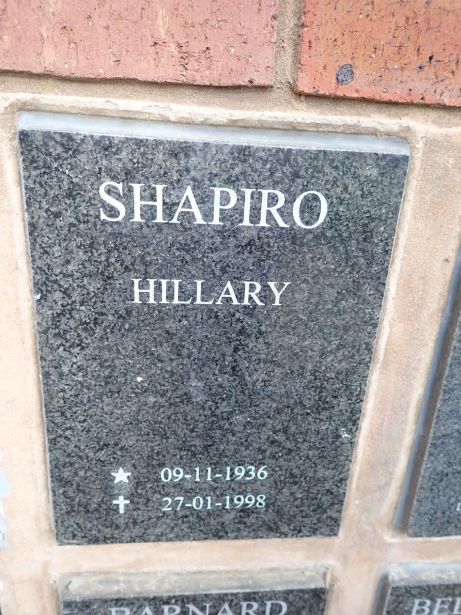 SHAPIRO Hillary 1936-1998