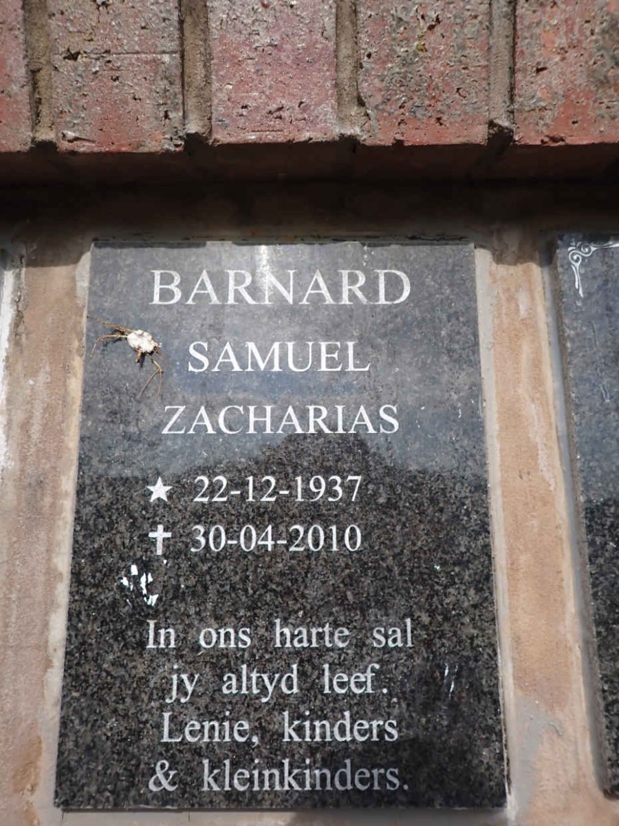 BARNARD Samuel Zacharias 1937-2010