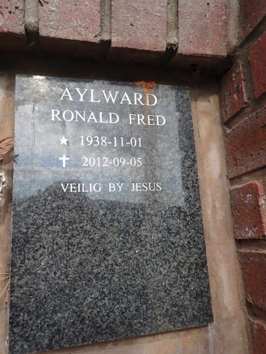 AYLWARD Ronald Fred 1938-2012