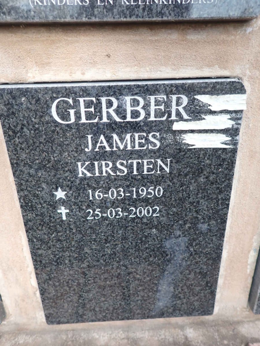 GERBER James Kirsten 1950-2002