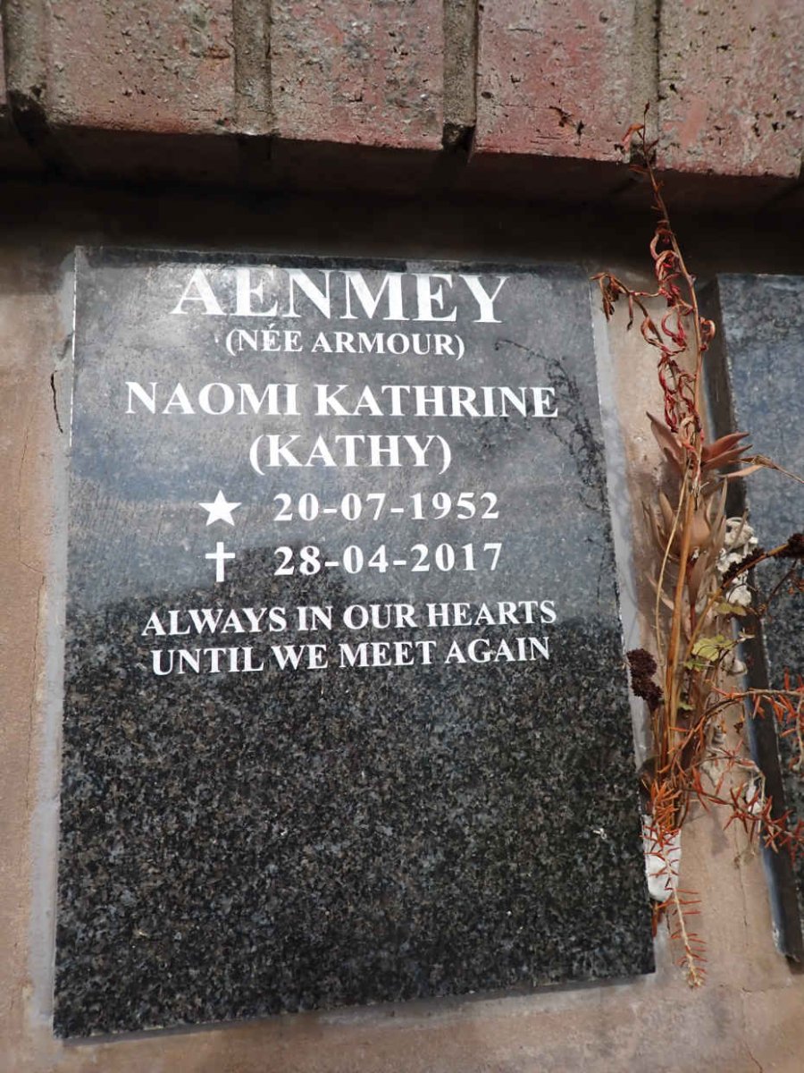 AENMEY Naomi Kathrine nee ARMOUR 1952-2017