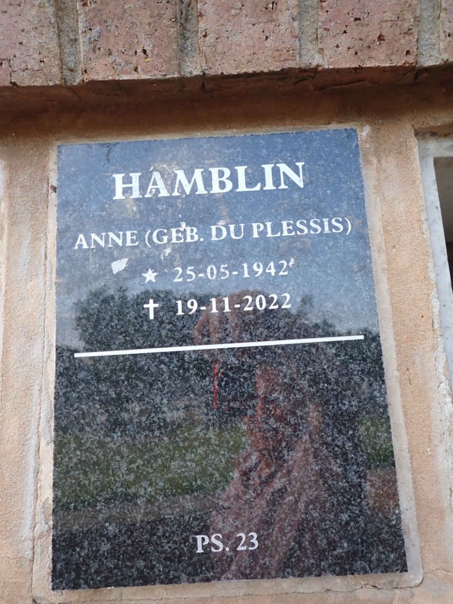 HAMBLIN Anne nee DU PLESSIS 1942-2022