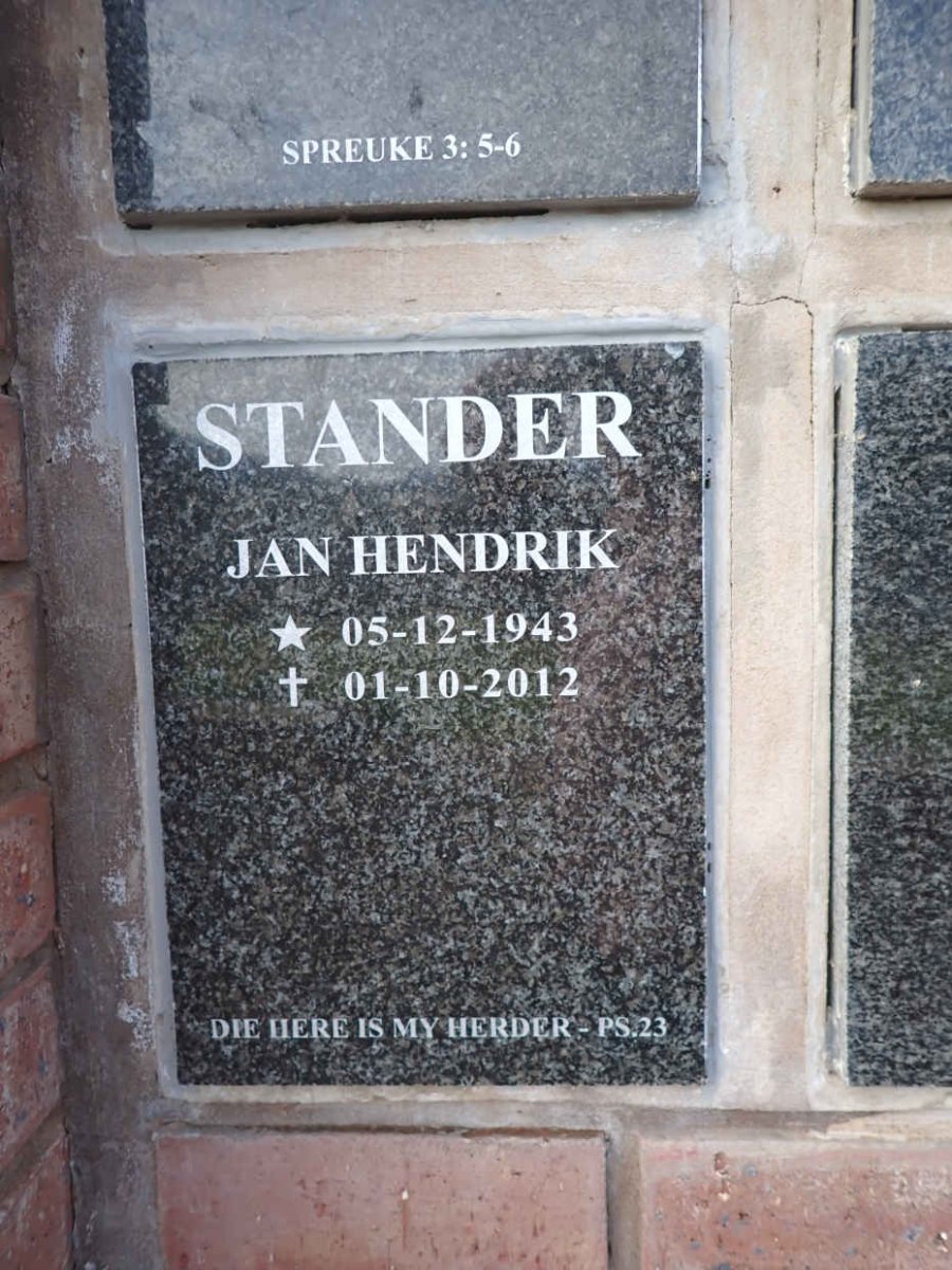 STANDER Jan Hendrik 1943-2012