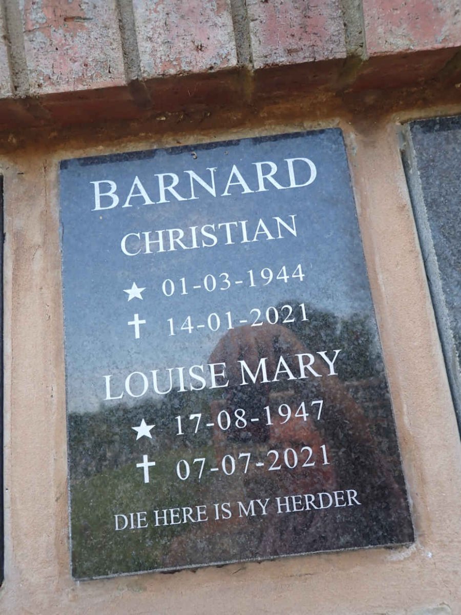 BARNARD Christian 1944-2021 & Louise Mary 1947-2021