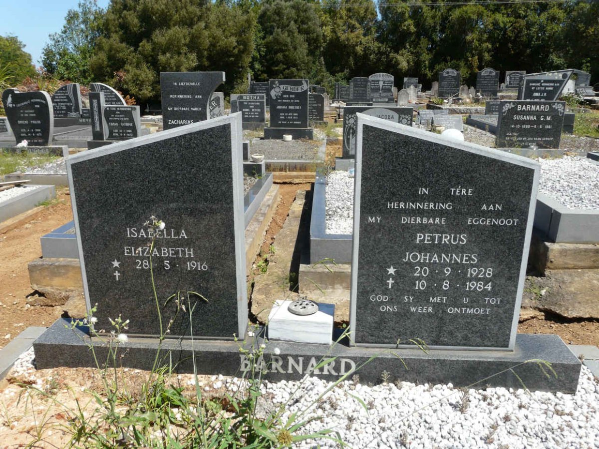 BARNARD Petrus Johannes 1928-1984 &amp; Isabella Elizabeth 1916-