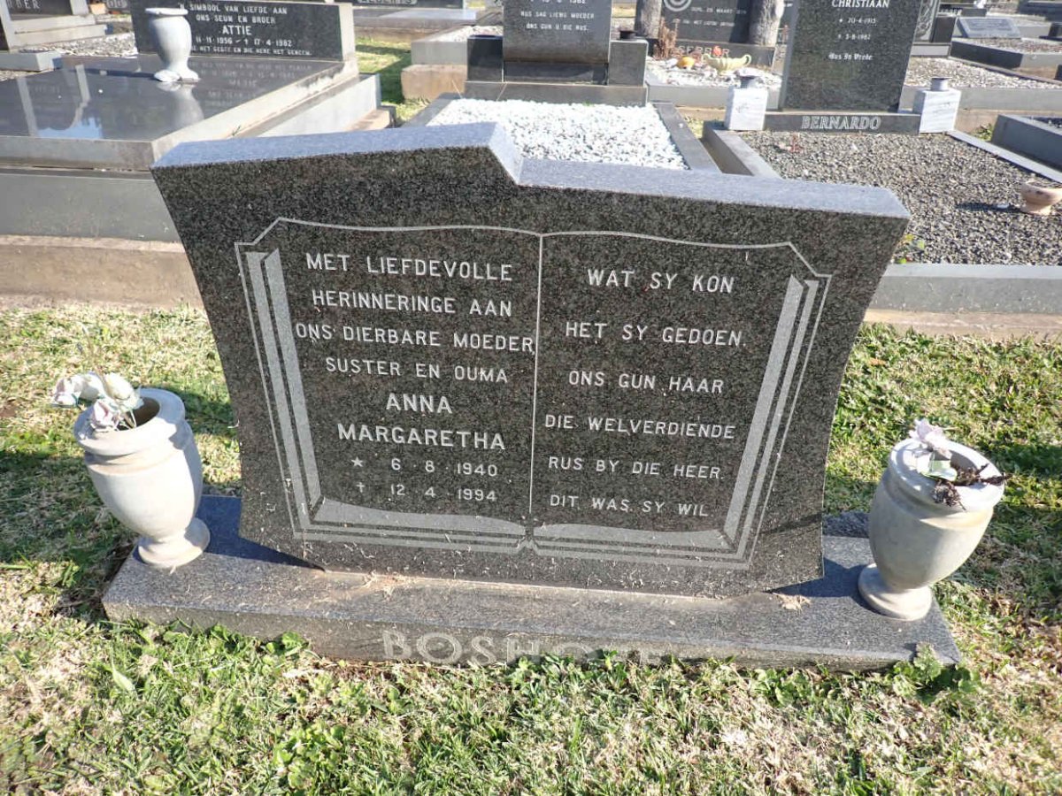 BOSHOFF Anna Margaretha 1940-1994