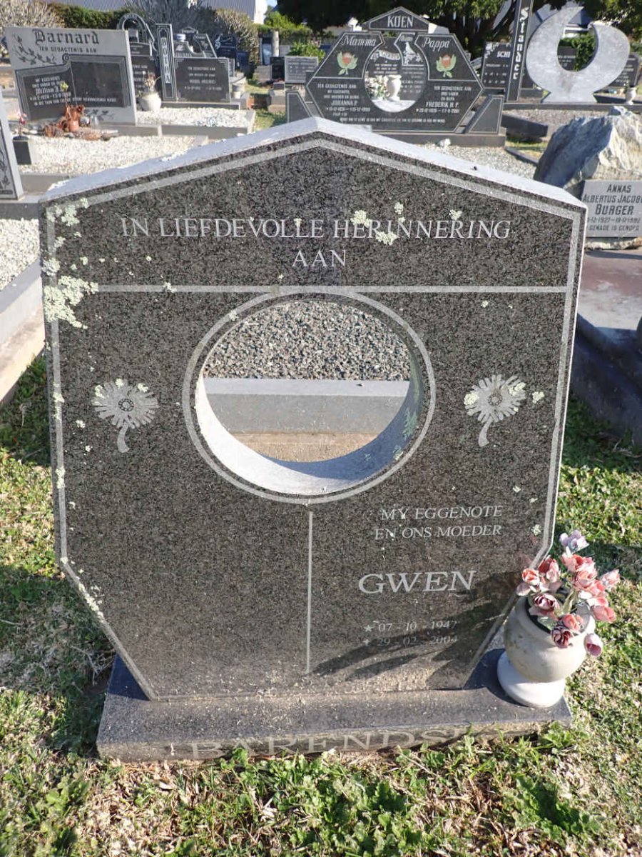 BARENDSE Gwen 1947-2007