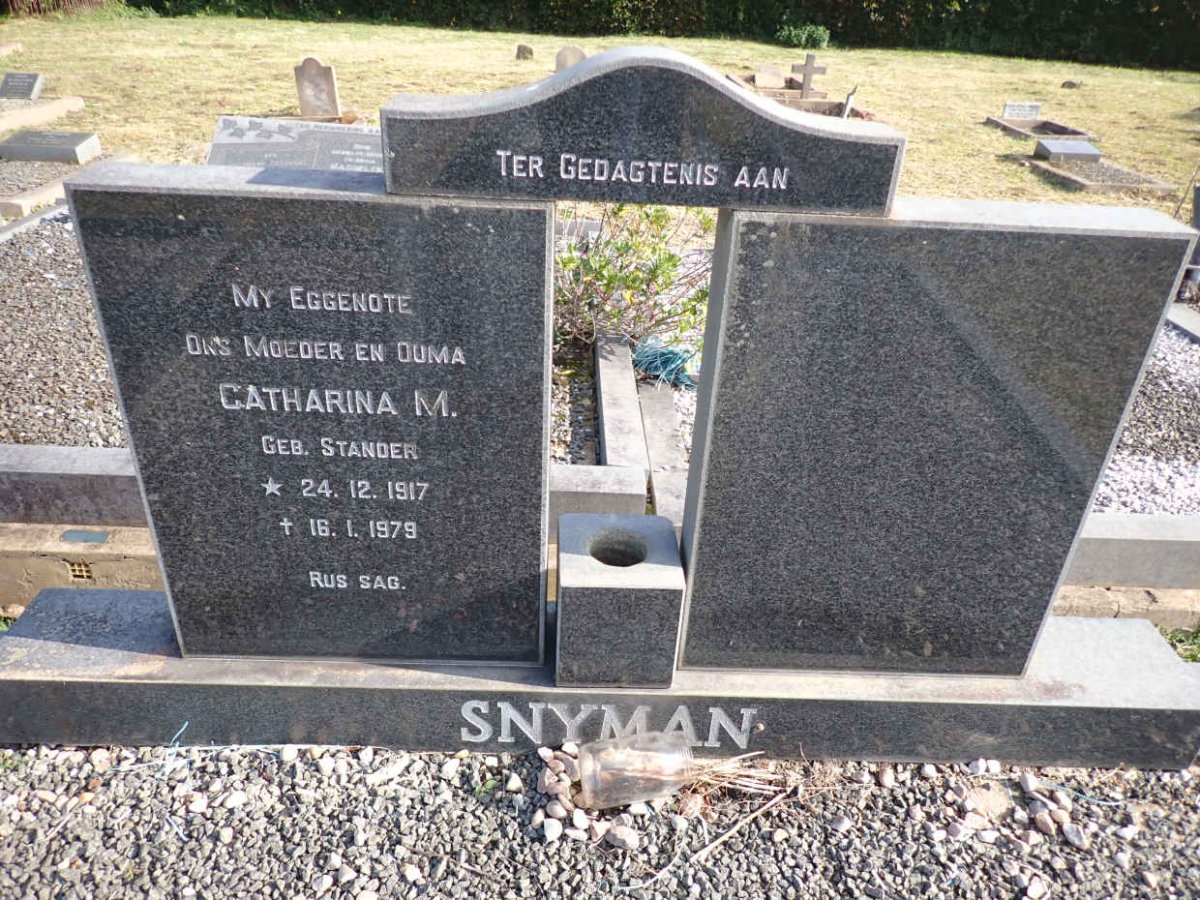 SNYMAN Catharina M. 1917-1979