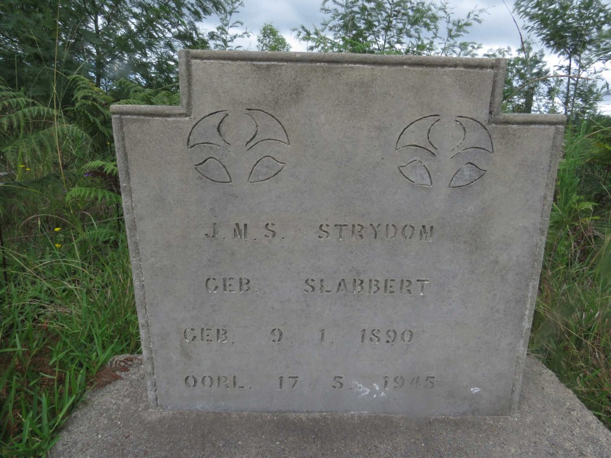 STRYDOM J.M.S. nee SLABBERT 1890-1945