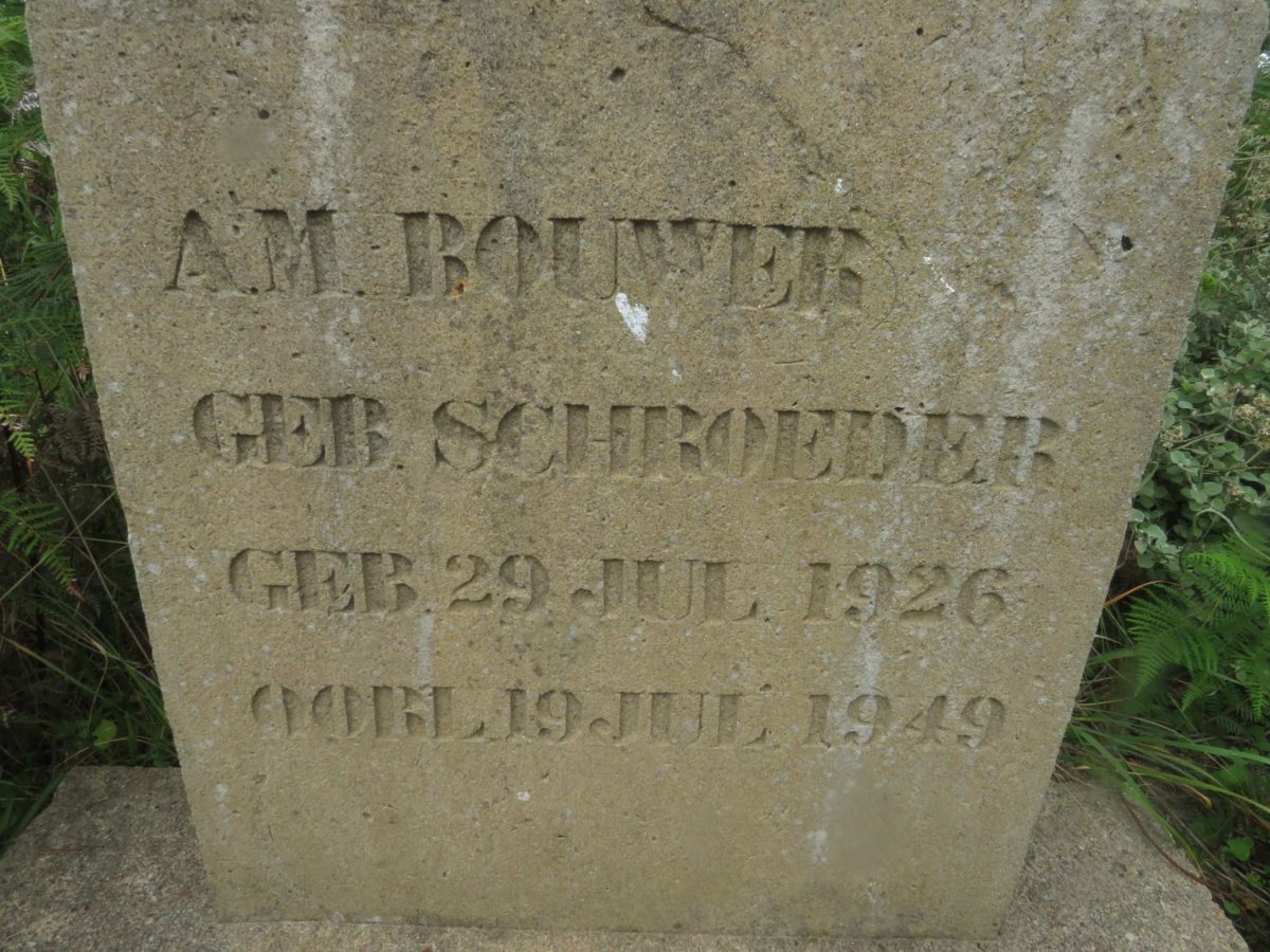 BOUWER A.M. nee SCHROEDER 1926-1949