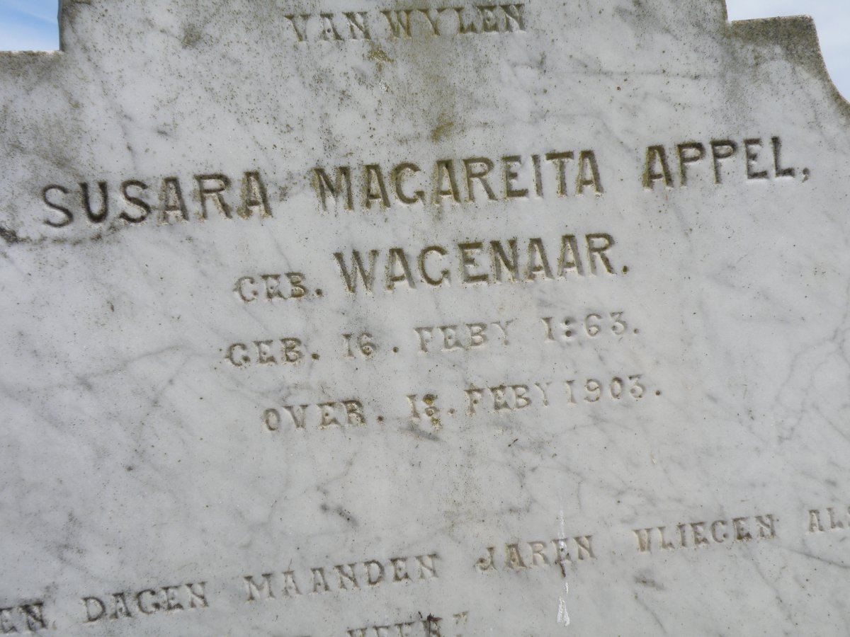 APPEL Susara Magarieta nee WAGENAAR 1863-1903