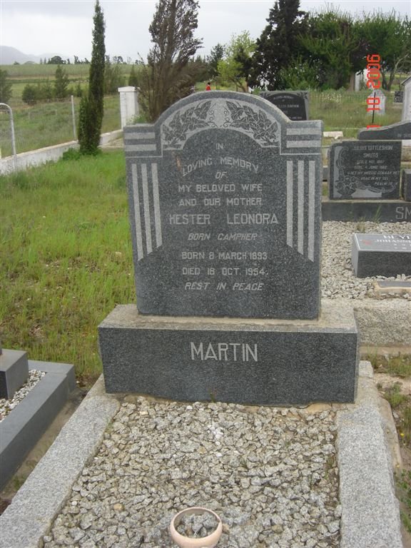 MARTIN Hester Leonora nee CAMPHER 1893-1954