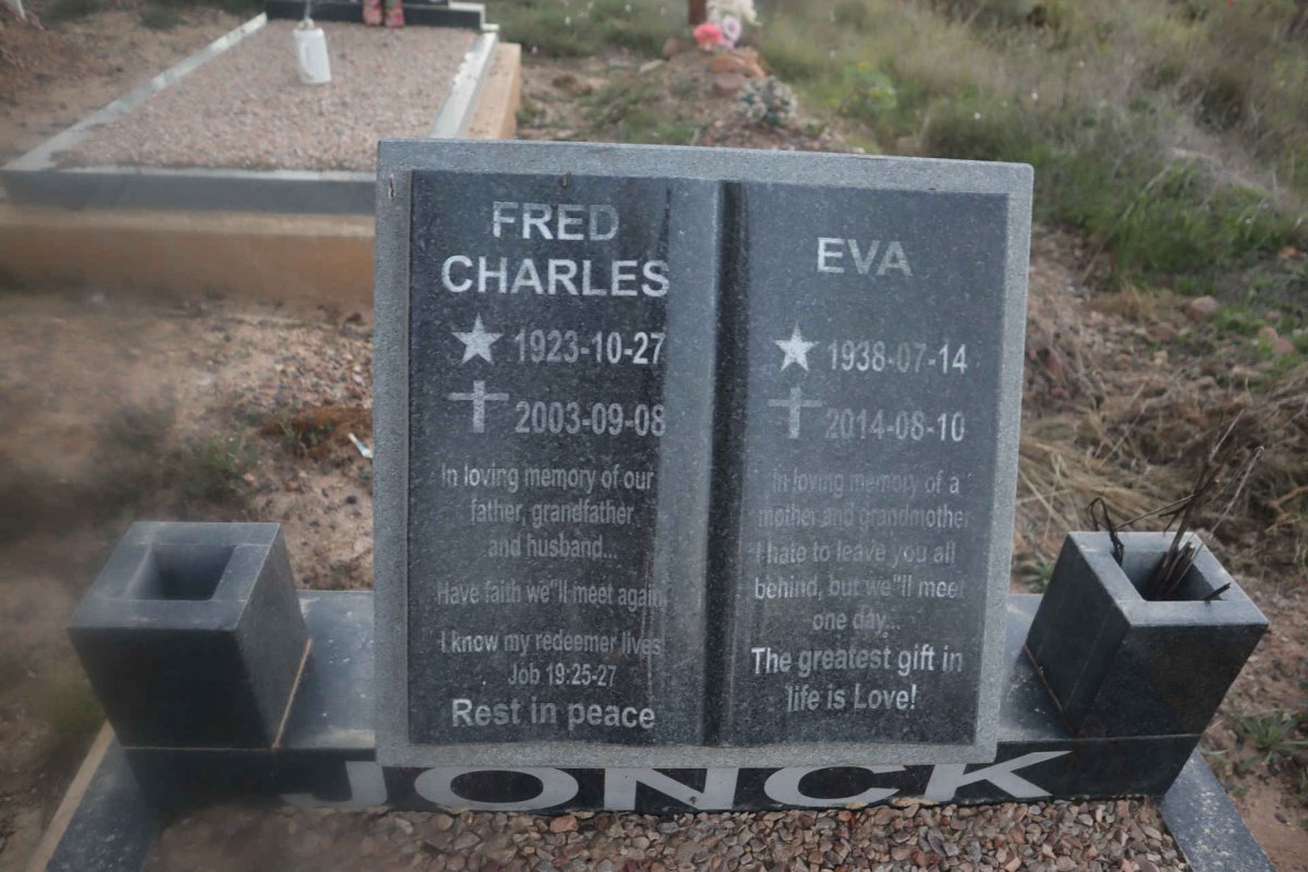 JONCK Fred Charles 1923-2003 & Eva 1938-2014