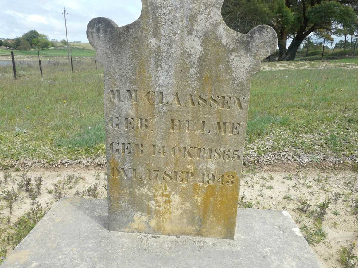 CLAASSEN M.M. nee HULME 1865-1943