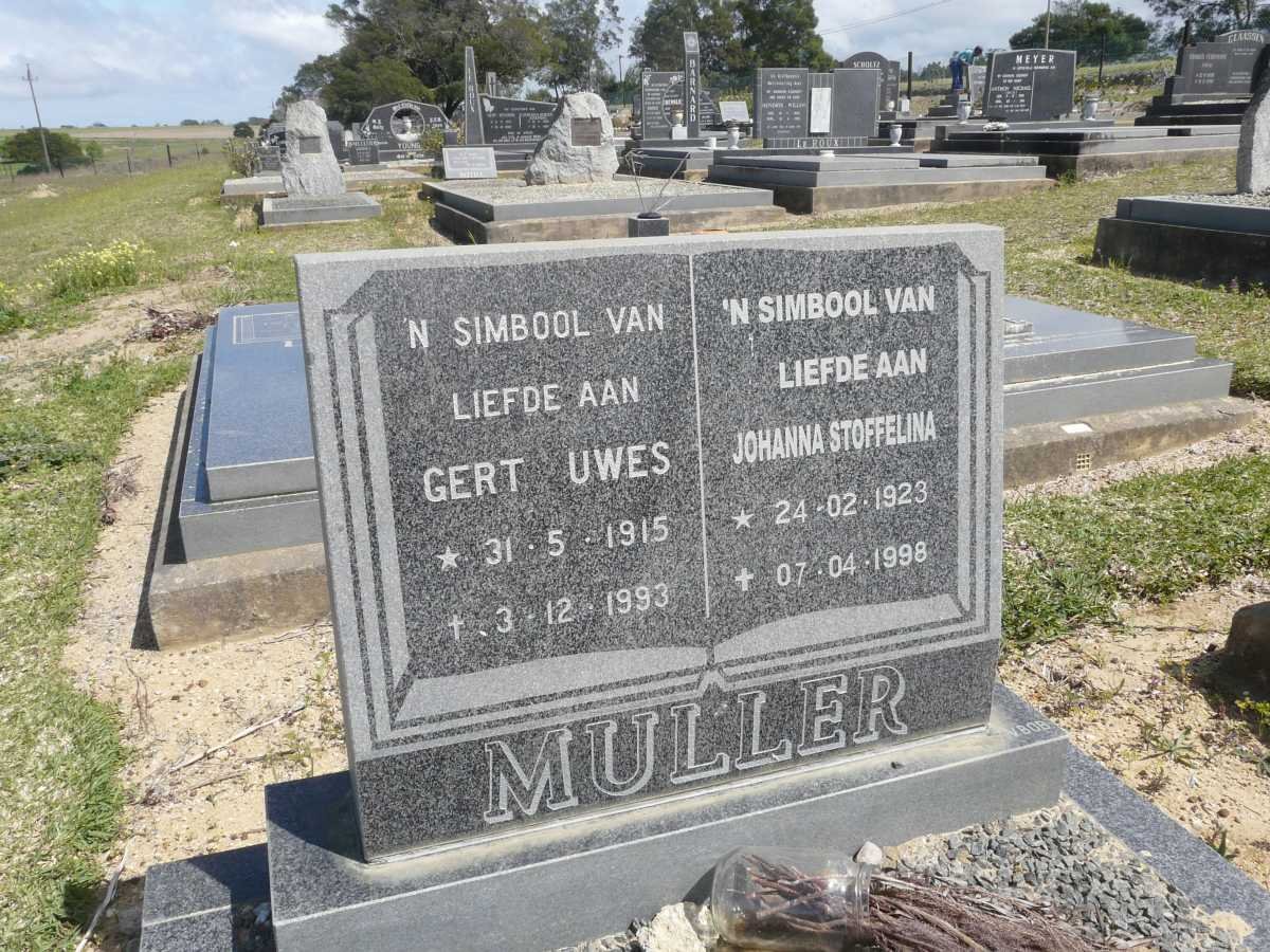 MULLER Gert Uwes 1915-1993 &amp; Johanna Stoffelina 1923-1998