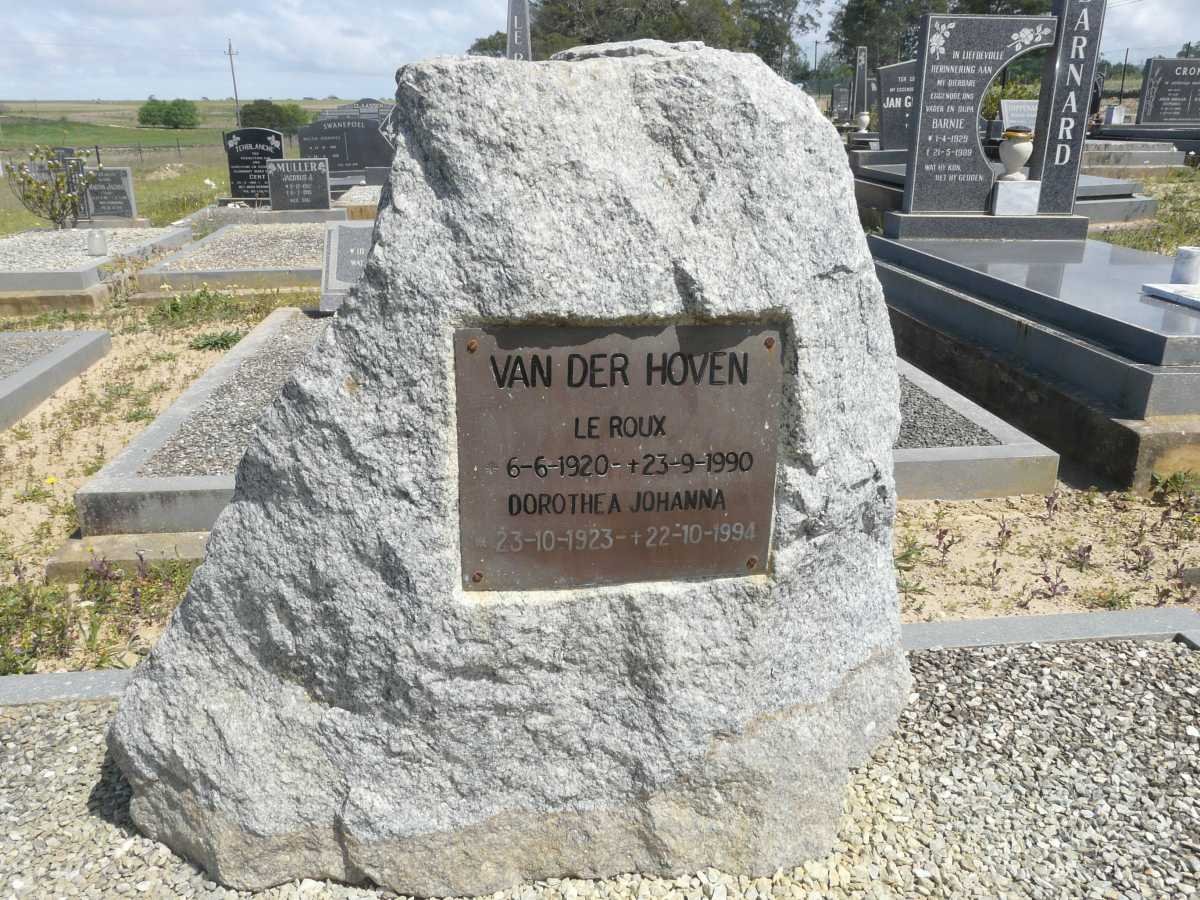 HOVEN Le Roux, van der 1920-1990 &amp; Dorothea Johanna 1923-1994