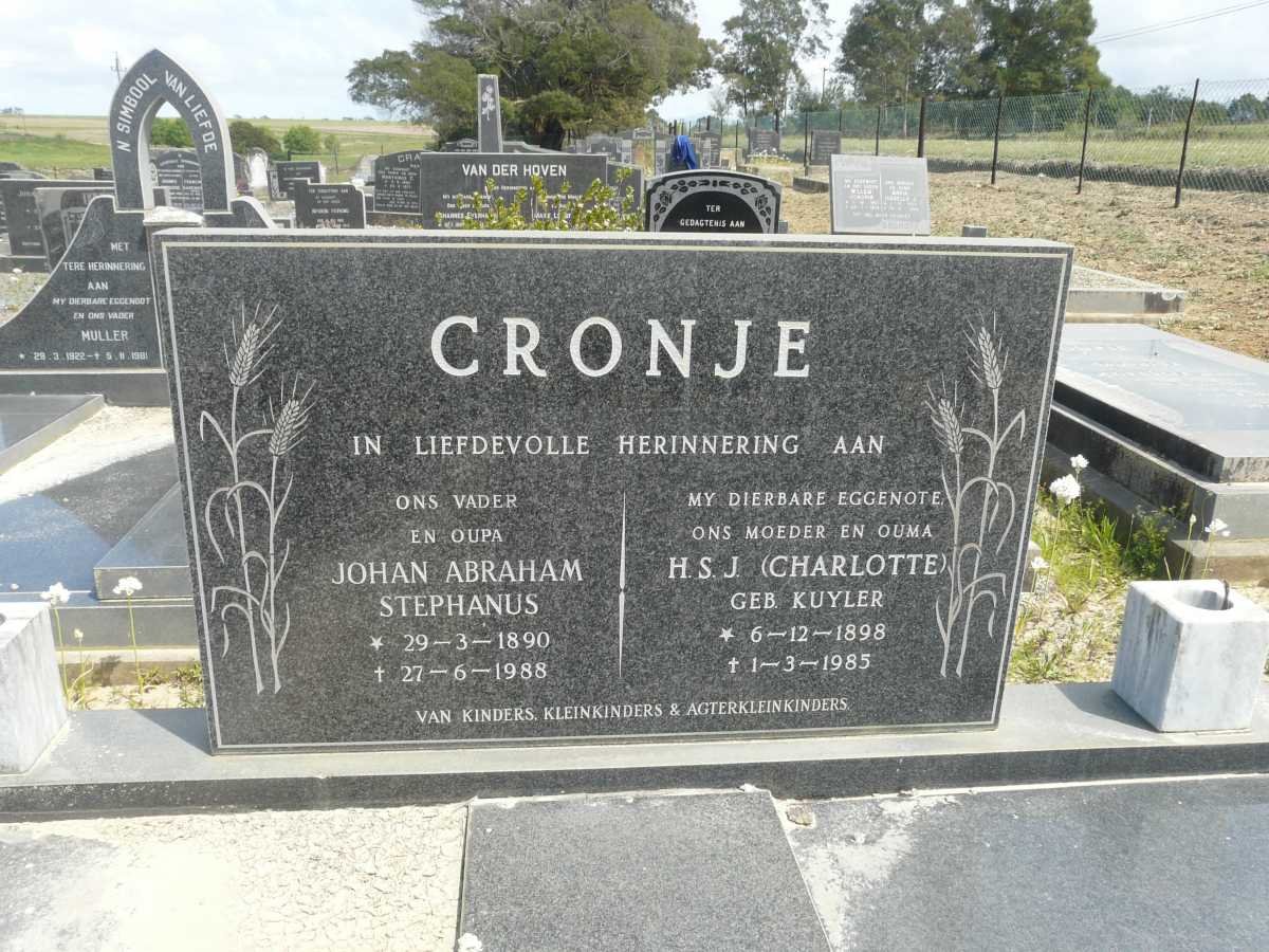 CRONJE Johan Abraham Stephanus 1890-1988 &amp; H.S.J. KUYLER 1898-1985