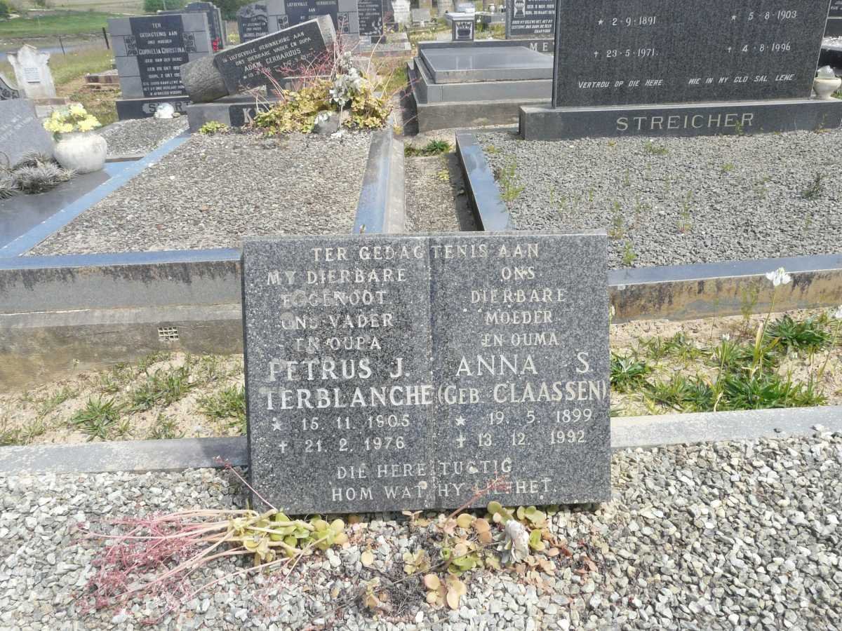 TERBLANCHE Petrus J. 1905-1976 &amp; Anna S. CLAASSEN 1899-1992
