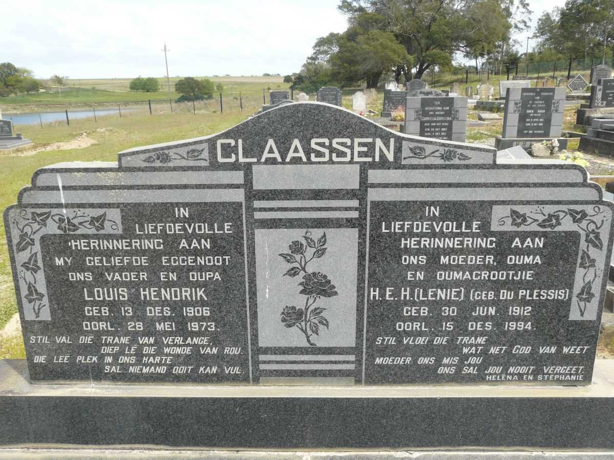CLAASSEN Louis Hendrik 1906-1973 &amp; H.E.H. DU PLESSIS 1912-1994