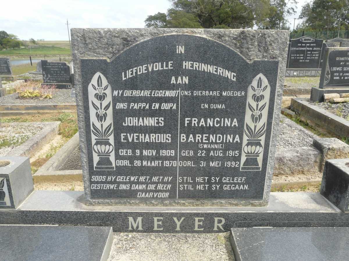 MEYER Johannes Everhardus 1909-1970 &amp; Francina Barendina 1915-1992