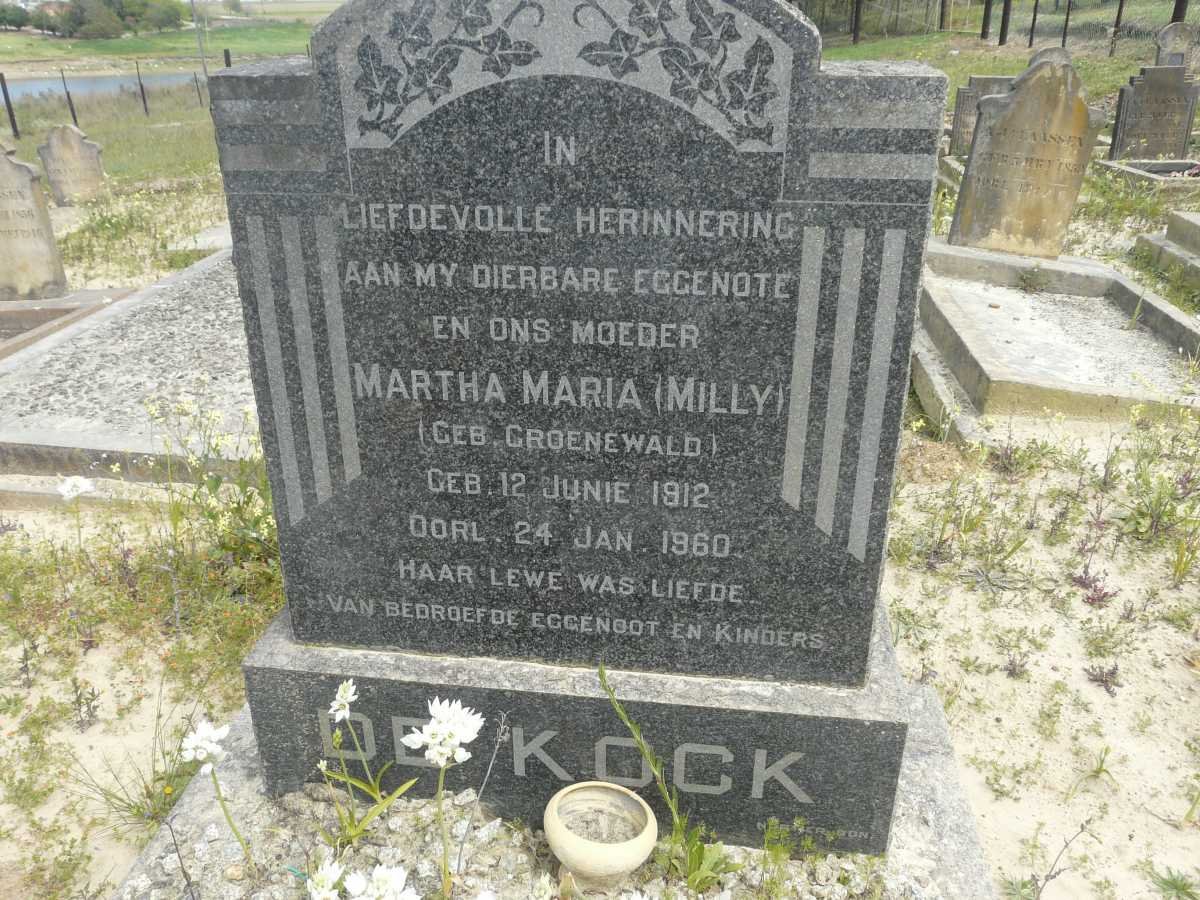 KOCK Martha Maria, de nee GROENEWALD 1912-1960