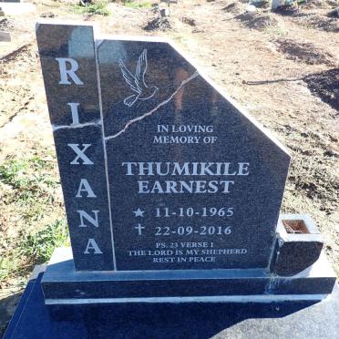 RIXANA Thumikile Earnest 1965-2016