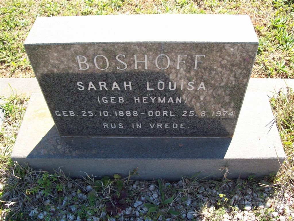 BOSHOFF Sarah Louisa nee HEYMAN 1888-1974