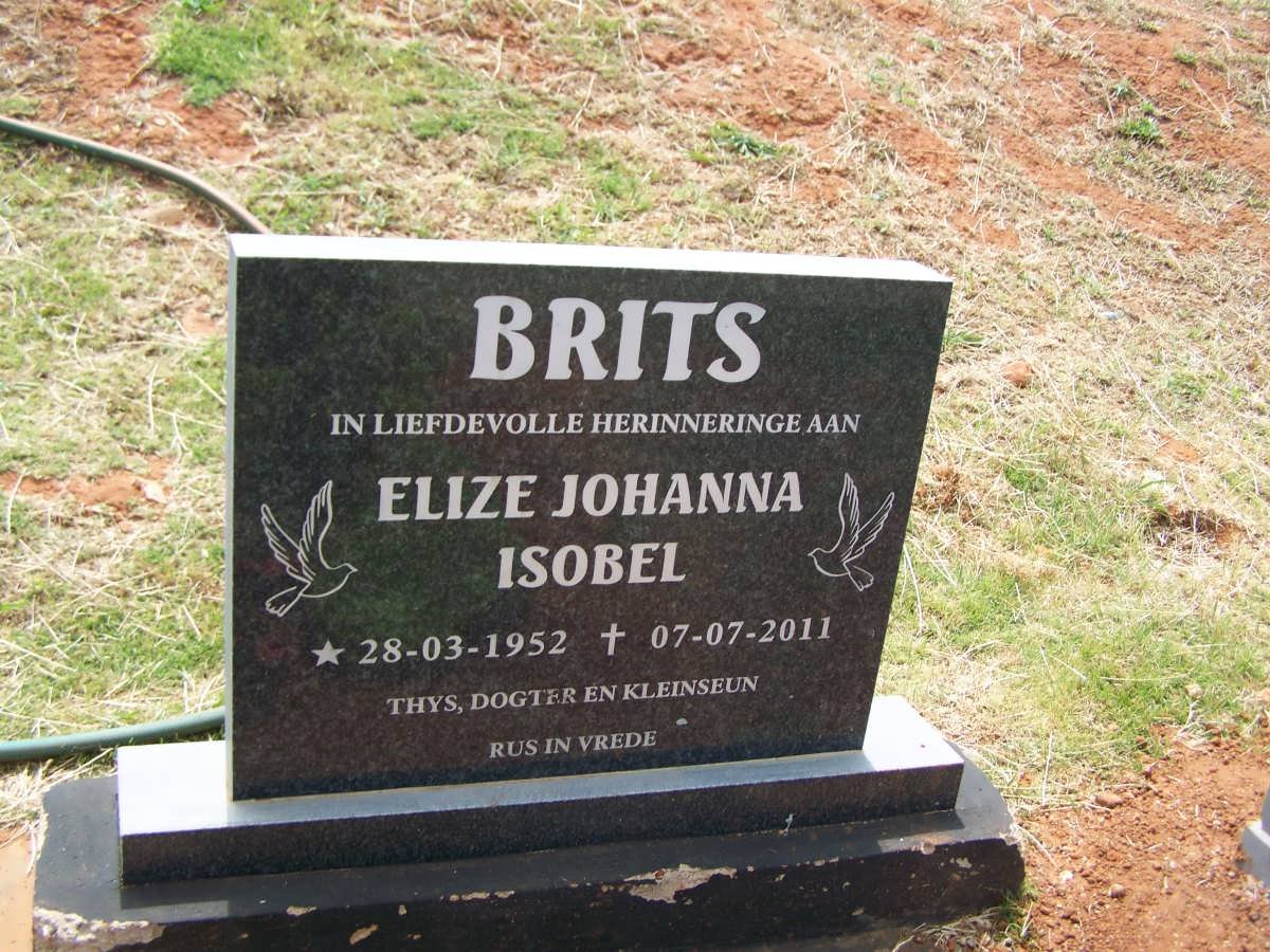 BRITS Elize Johanna Isobel 1952-2011