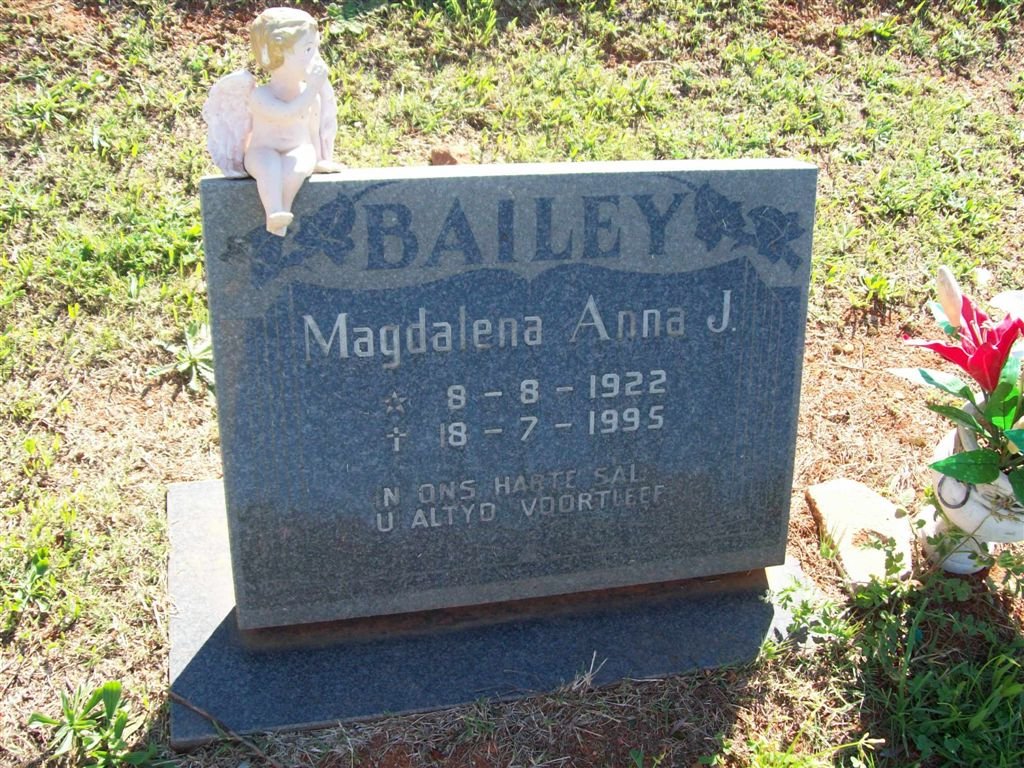 BAILEY Magdalena Anna J. 1922-1995
