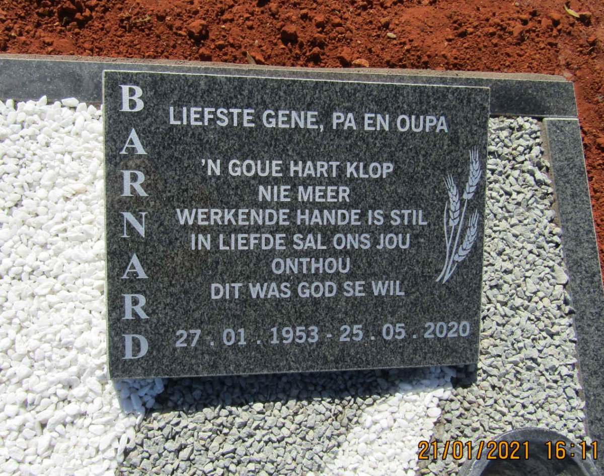 BARNARD Gene 1953-2020