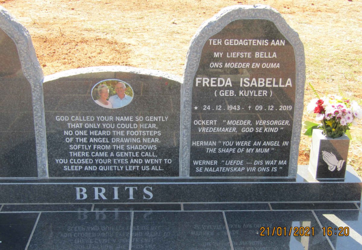 BRITS Freda Isabella nee KUYLER 1943-2019