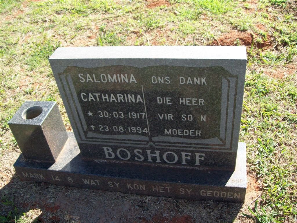 BOSHOFF Salomina Catharina 1917-1994