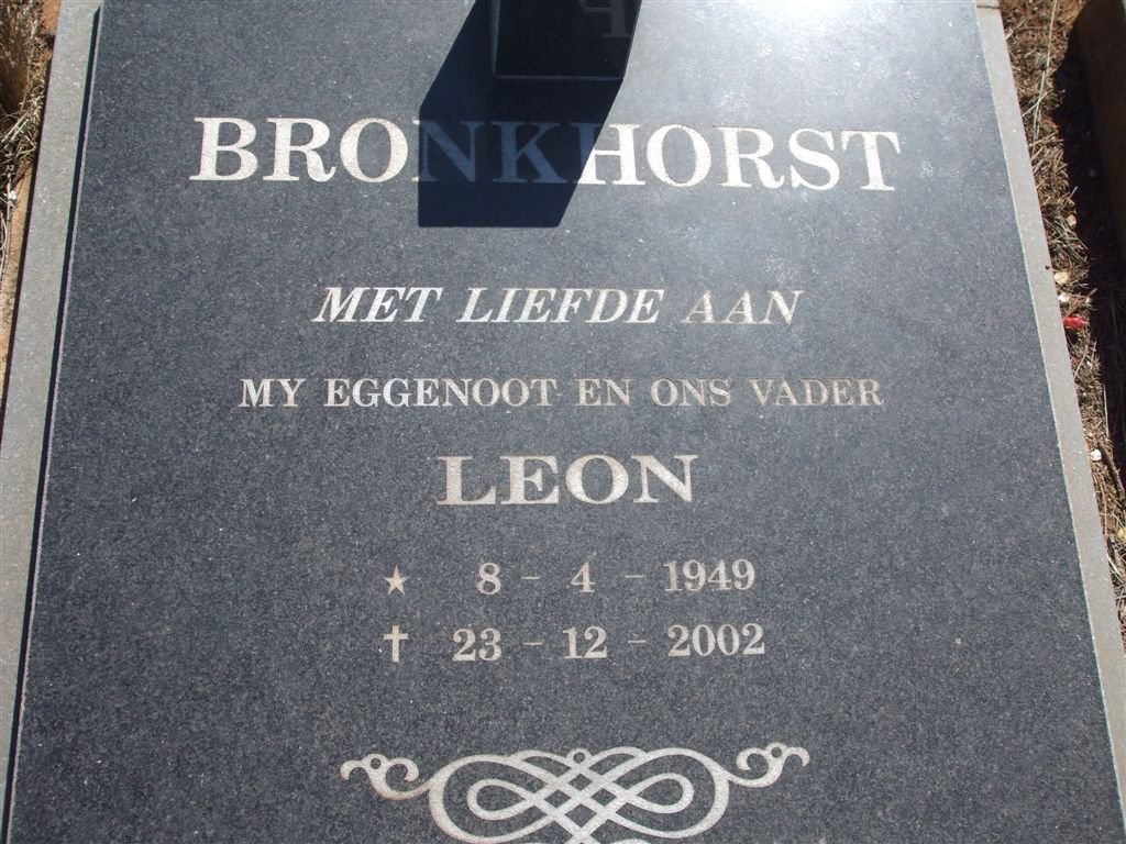 BRONKHORST Leon 1949-2002 